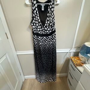 Black and White Polka Dot Sleeveless Dress